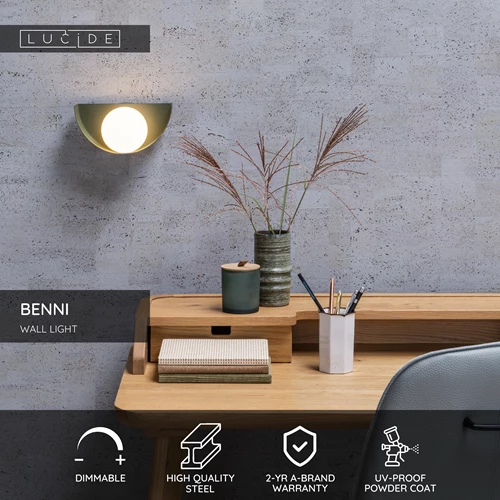 Lucide BENNI - Wall light - 1xG9 - Green - USP